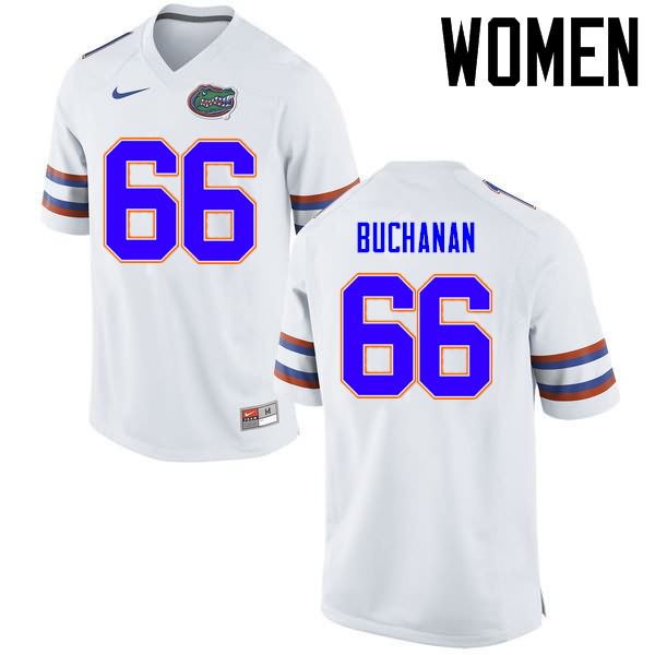 Women's NCAA Florida Gators Nick Buchanan #66 Stitched Authentic Nike White College Football Jersey KIY4665EV